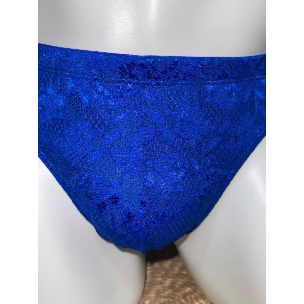 Cosabella Never Say Never Men's Classic G-String Lace Thong Cobalt Blue NWT XL